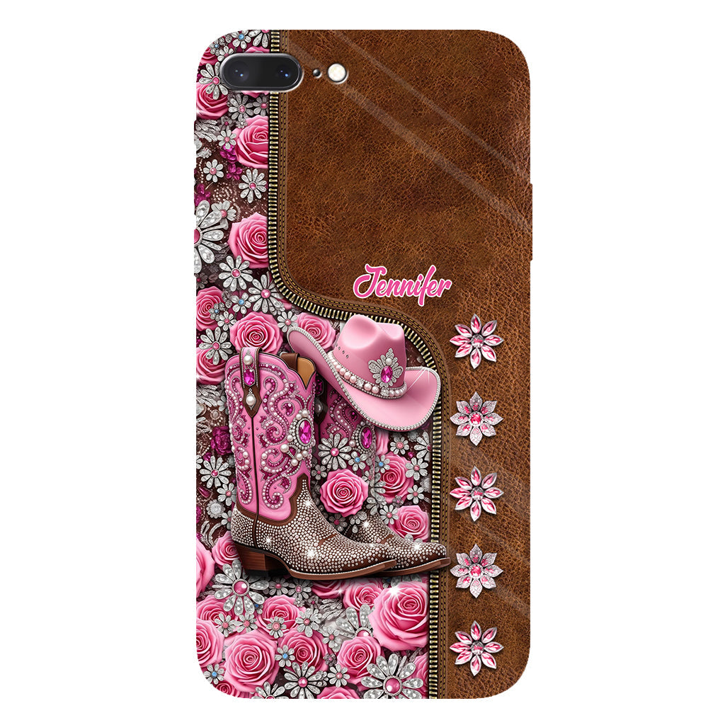 Wunderschöne Cowboystiefel - Personalisierte Handyhülle mit Cowgirl-Vollprint