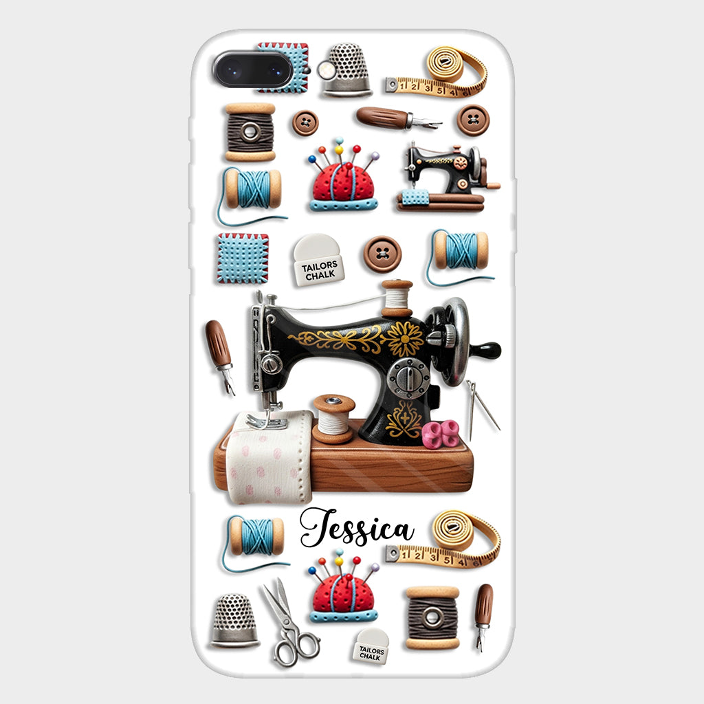 Superbe machine à coudre - Coque de téléphone personnalisée avec impression intégrale sur le thème de la couture