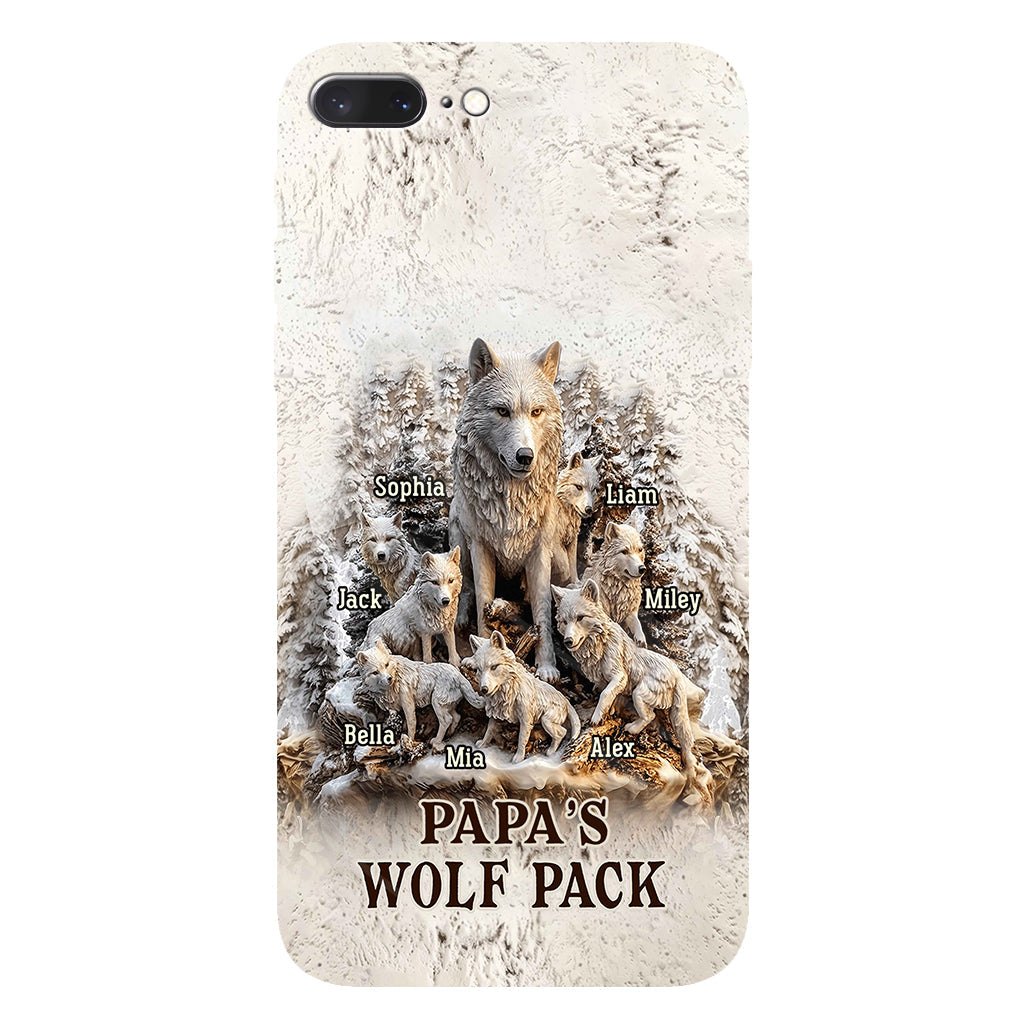 Papa's Wolf Pack - Personalized Father Full Print Phone Case