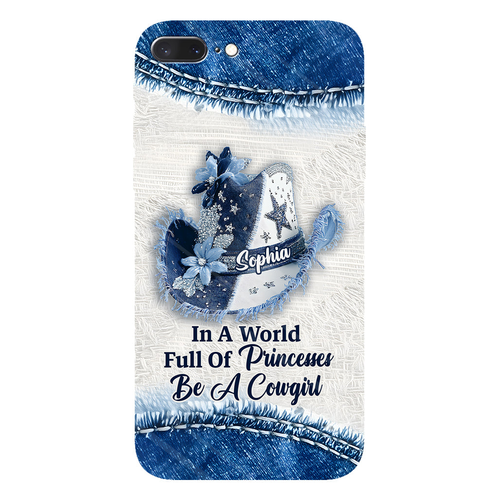 Dans un monde plein de princesses - Coque de téléphone personnalisée avec motif cowgirl