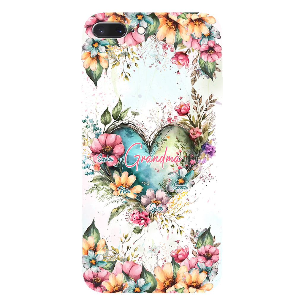 Grandma's Mom's Flowers - Personalized Grandma Full Print Phone Case