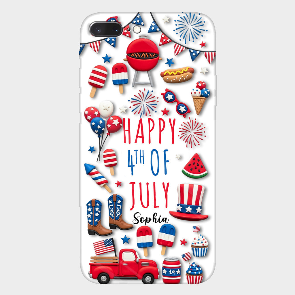 Joyeux 4 juillet ! Coque de téléphone personnalisée avec impression intégrale pour la fête nationale américaine (4 juillet).