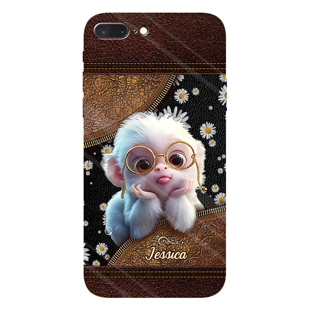Coque de téléphone personnalisée avec imprimé intégral représentant un singe mignon