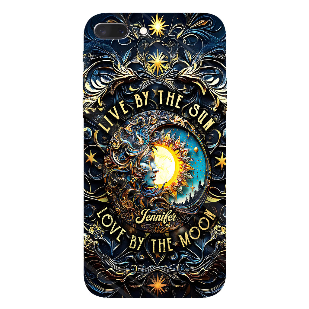 Vivre selon le soleil, aimer selon la lune - Coque de téléphone personnalisée style hippie avec imprimé intégral