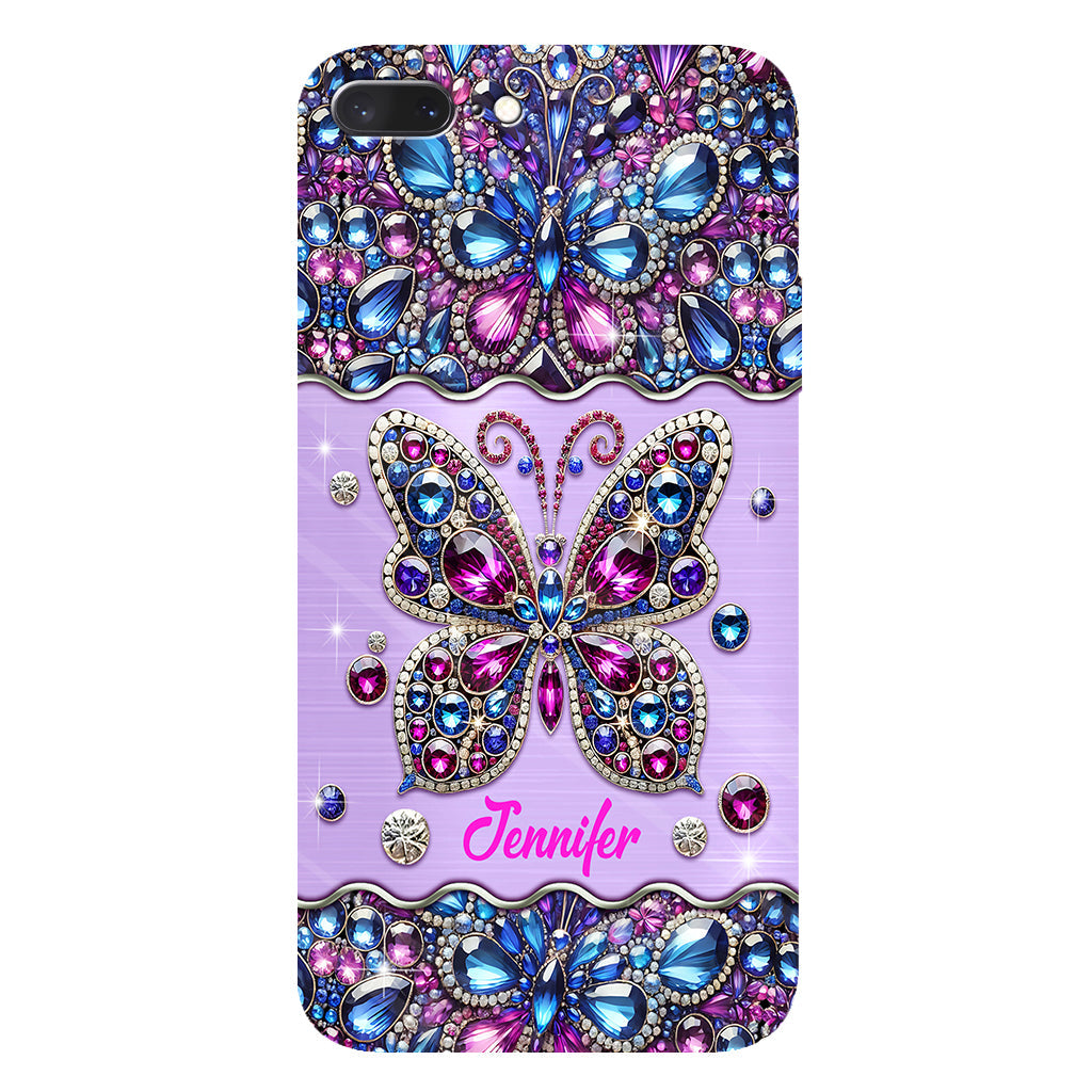 Glitzernder Schmetterling – Personalisierte Handyhülle mit Schmetterlingsmotiv