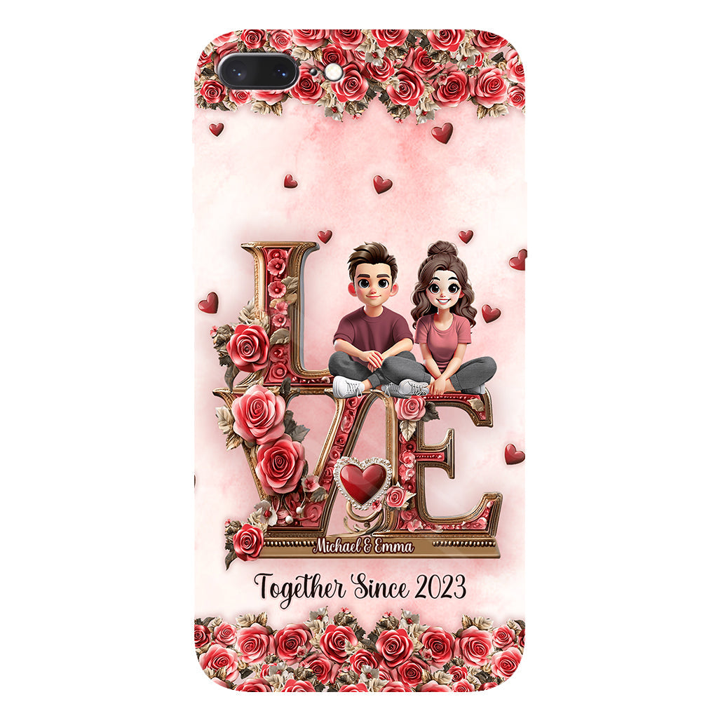 I Love You Forever - Personalized Couple Full Print Phone Case