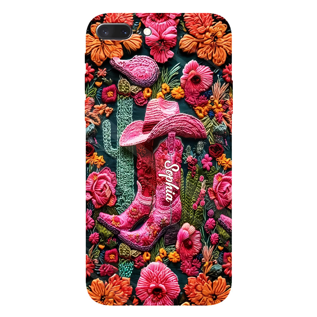 Pink Cowgirl – Personalisierte Handyhülle im Country-Girl-Stil mit Volldruck