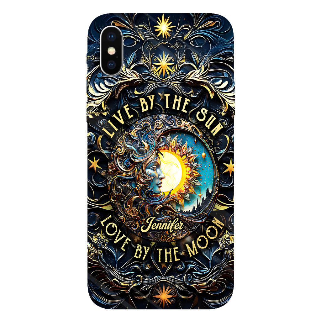 Vivre selon le soleil, aimer selon la lune - Coque de téléphone personnalisée style hippie avec imprimé intégral