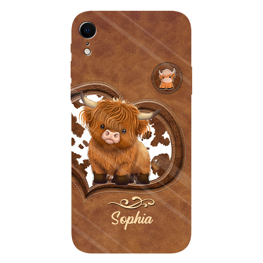 Coque de téléphone personnalisée avec imprimé vache des Highlands - Mignonne vache des Highlands