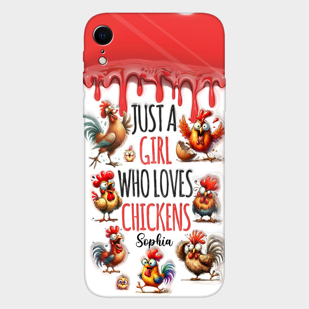Une fille qui adore le poulet - Coque de téléphone personnalisée avec motif poulet intégral