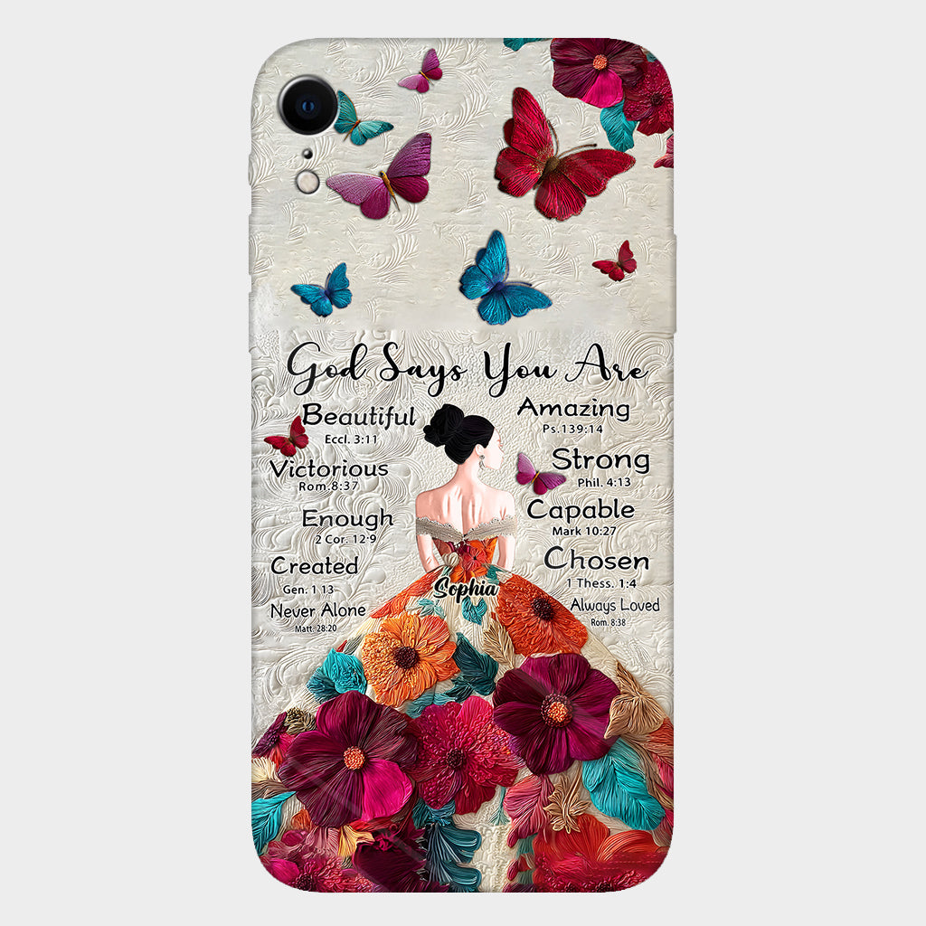 God Says You Are Enough - Personalized Christian Full Print Phone Case