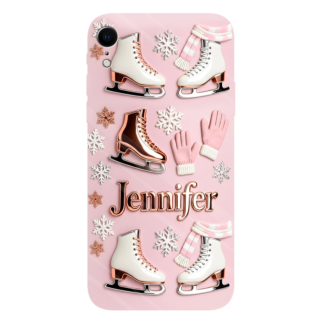 Le patinage sur glace me rend heureux - Coque de téléphone personnalisée avec impression intégrale sur le thème du patinage sur glace