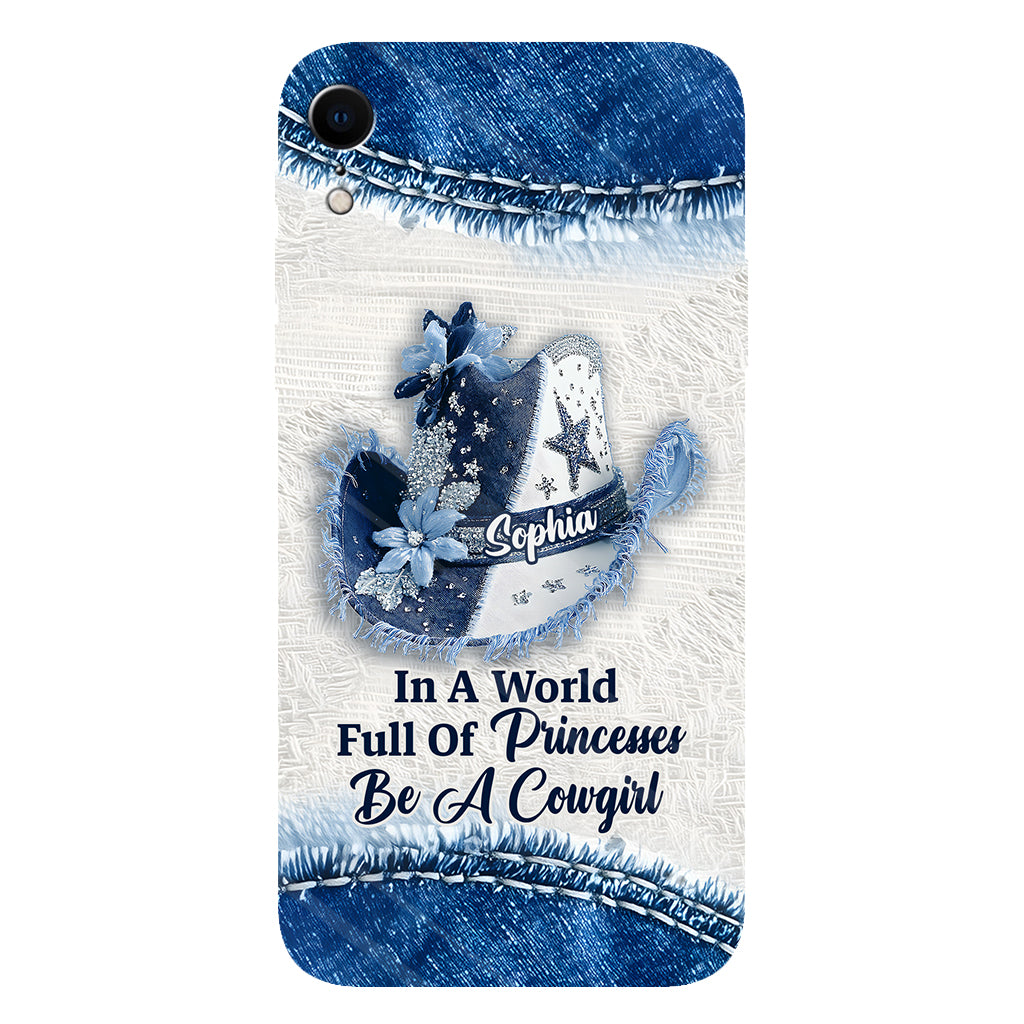 Dans un monde plein de princesses - Coque de téléphone personnalisée avec motif cowgirl