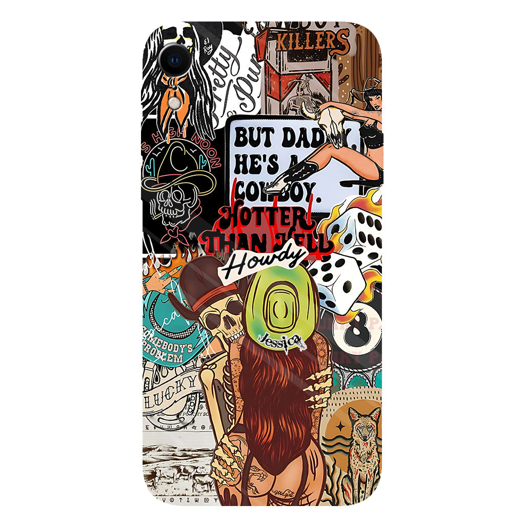 Salut Cowgirl ! Coque de téléphone personnalisée avec motif cowgirl