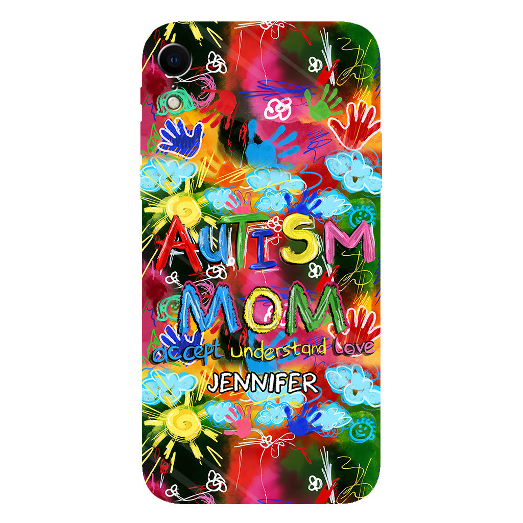 Maman d'un enfant autiste - Coque de téléphone personnalisée avec impression intégrale pour la sensibilisation à l'autisme