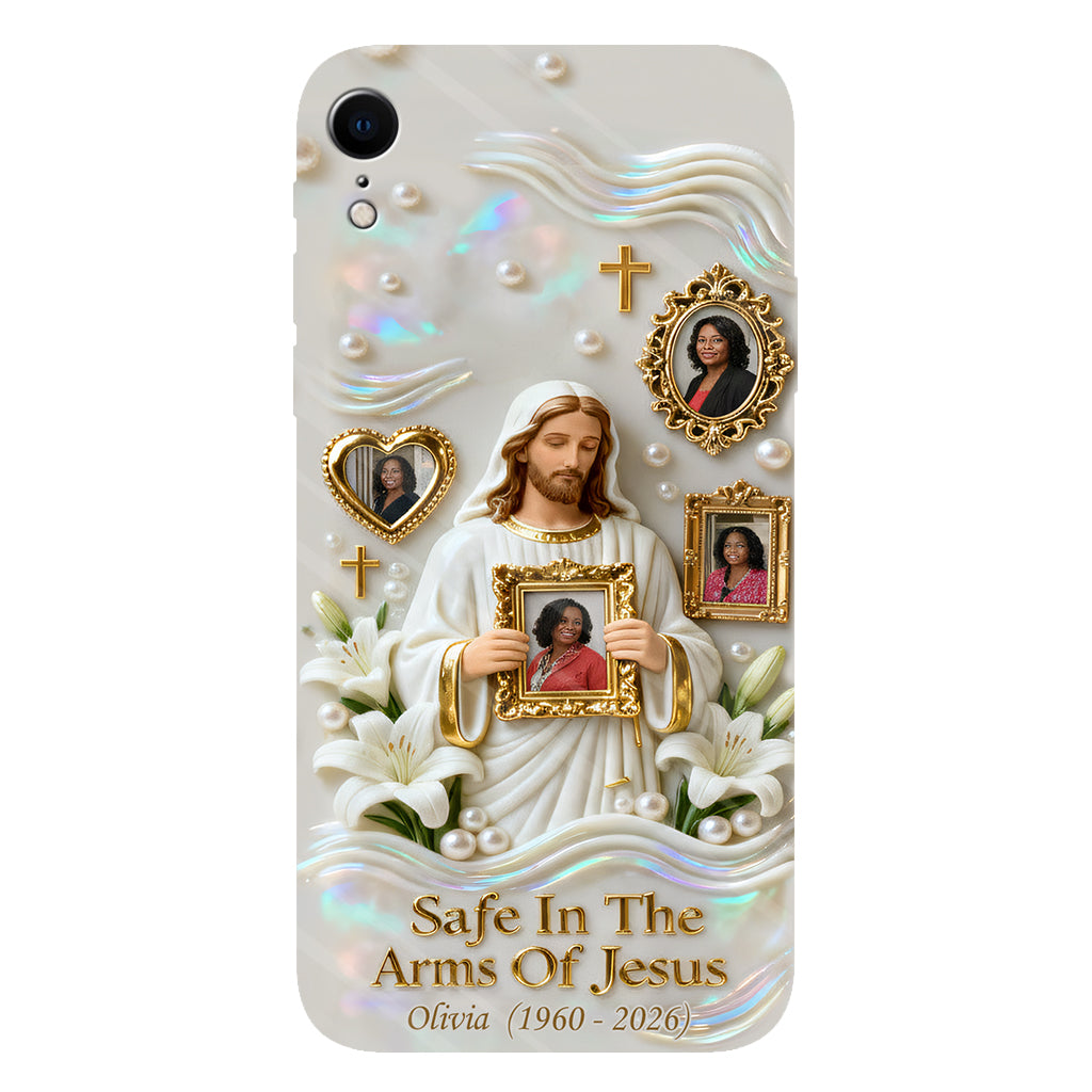 Sauver dans les bras de Jésus - Coque de téléphone commémorative personnalisée avec impression intégrale