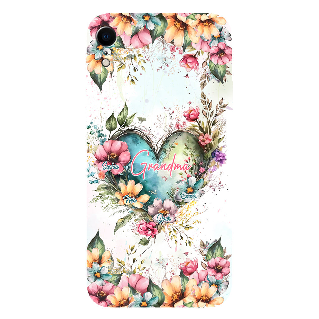 Grandma's Mom's Flowers - Personalized Grandma Full Print Phone Case