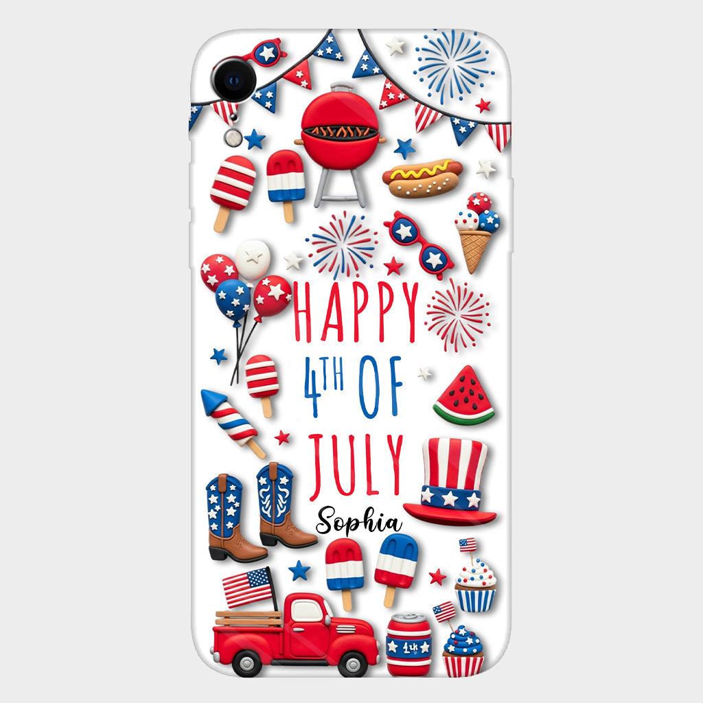 Joyeux 4 juillet ! Coque de téléphone personnalisée avec impression intégrale pour la fête nationale américaine (4 juillet).