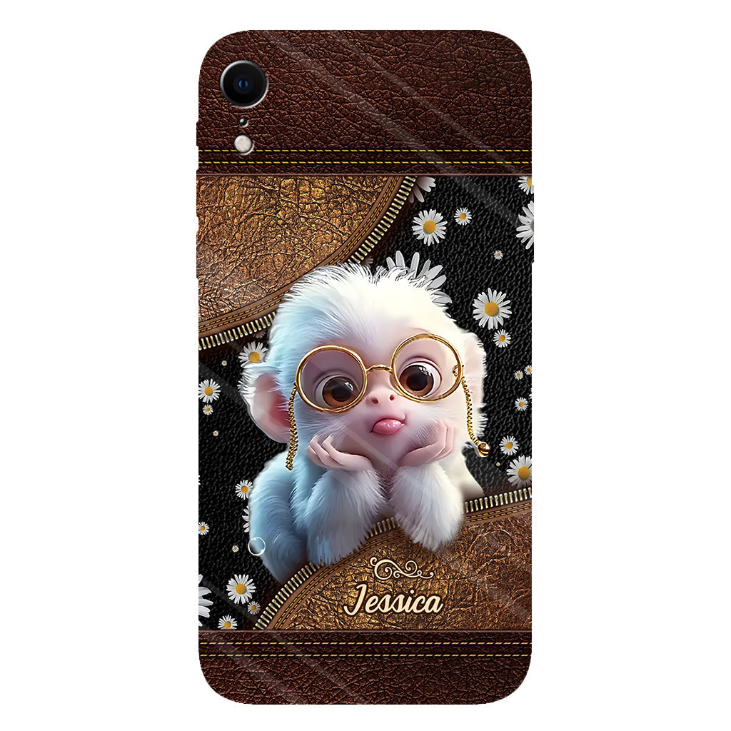 Coque de téléphone personnalisée avec imprimé intégral représentant un singe mignon