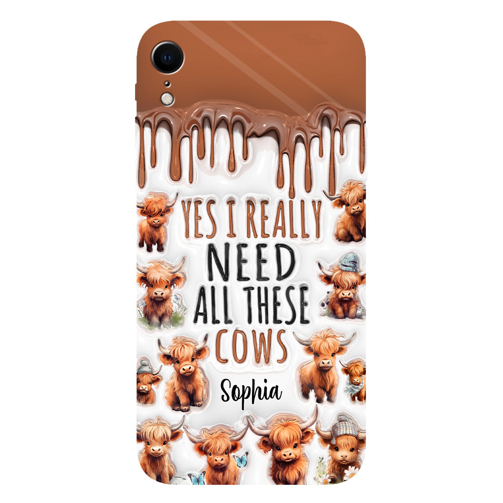 Oui, j'ai vraiment besoin de toutes ces vaches - Coque de téléphone personnalisée avec impression intégrale