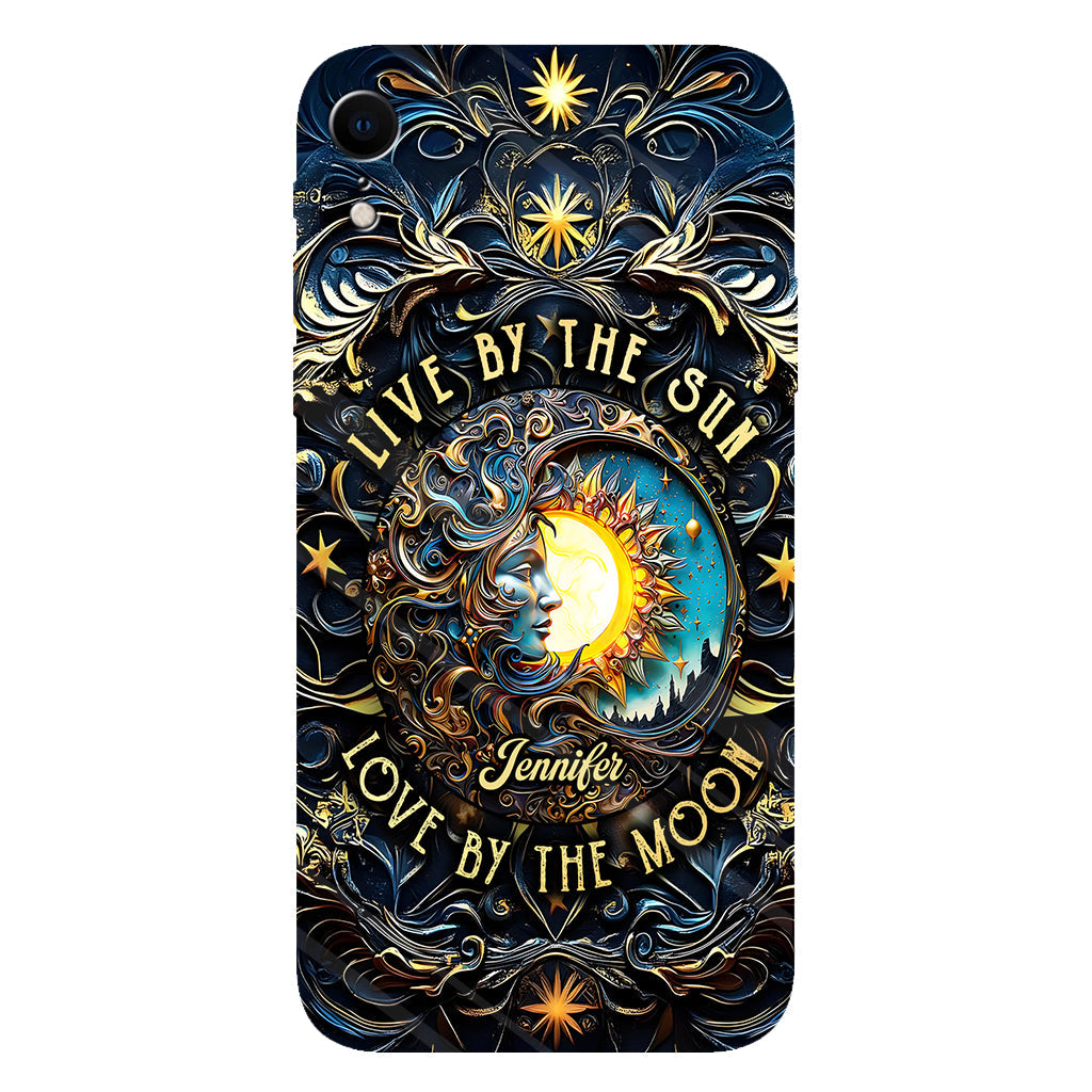 Vivre selon le soleil, aimer selon la lune - Coque de téléphone personnalisée style hippie avec imprimé intégral