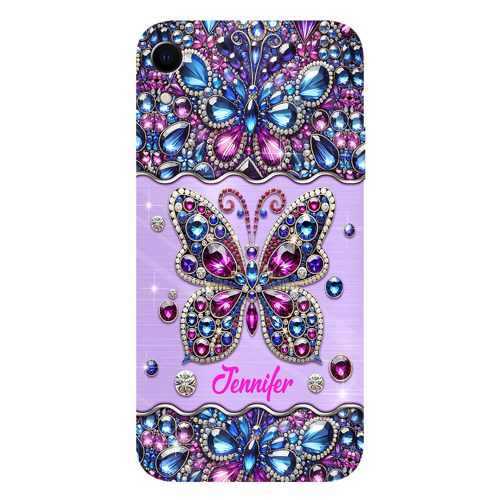 Glitzernder Schmetterling – Personalisierte Handyhülle mit Schmetterlingsmotiv