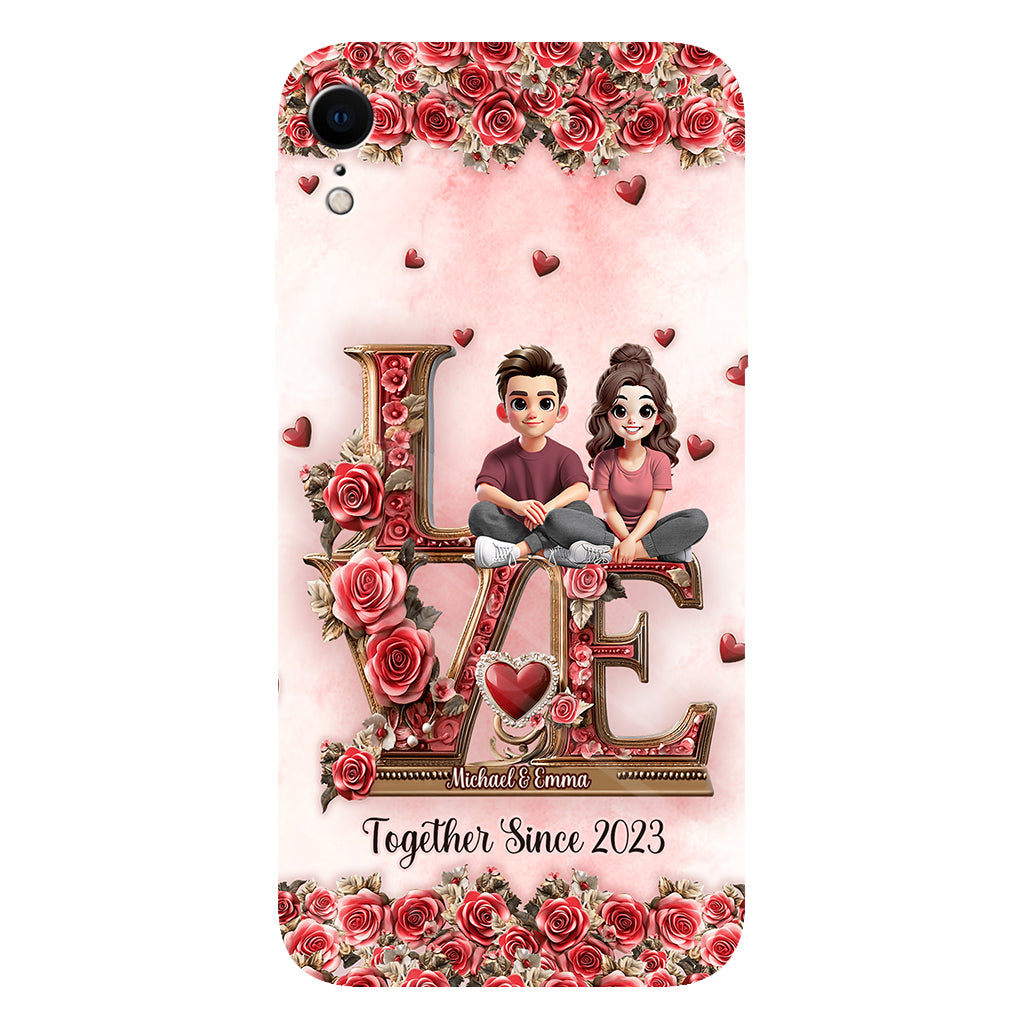 I Love You Forever - Personalized Couple Full Print Phone Case