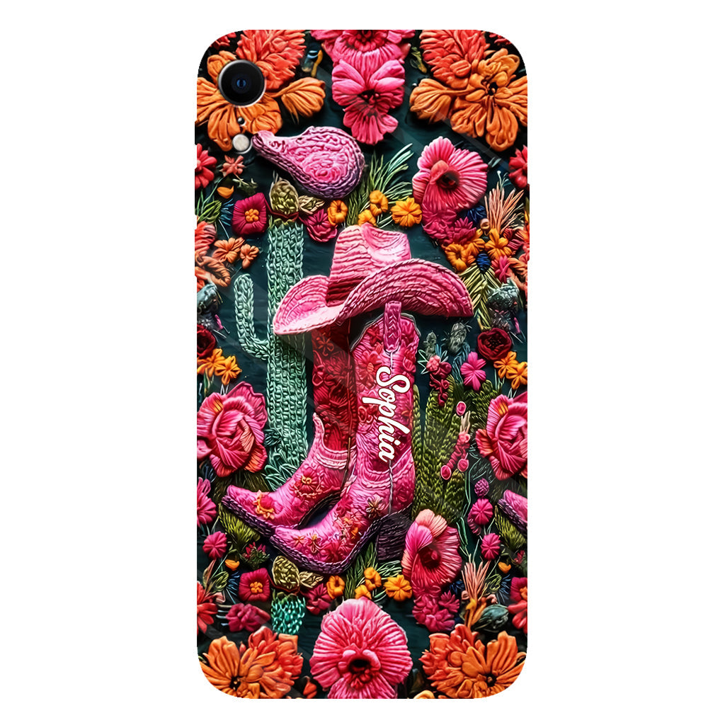 Pink Cowgirl – Personalisierte Handyhülle im Country-Girl-Stil mit Volldruck
