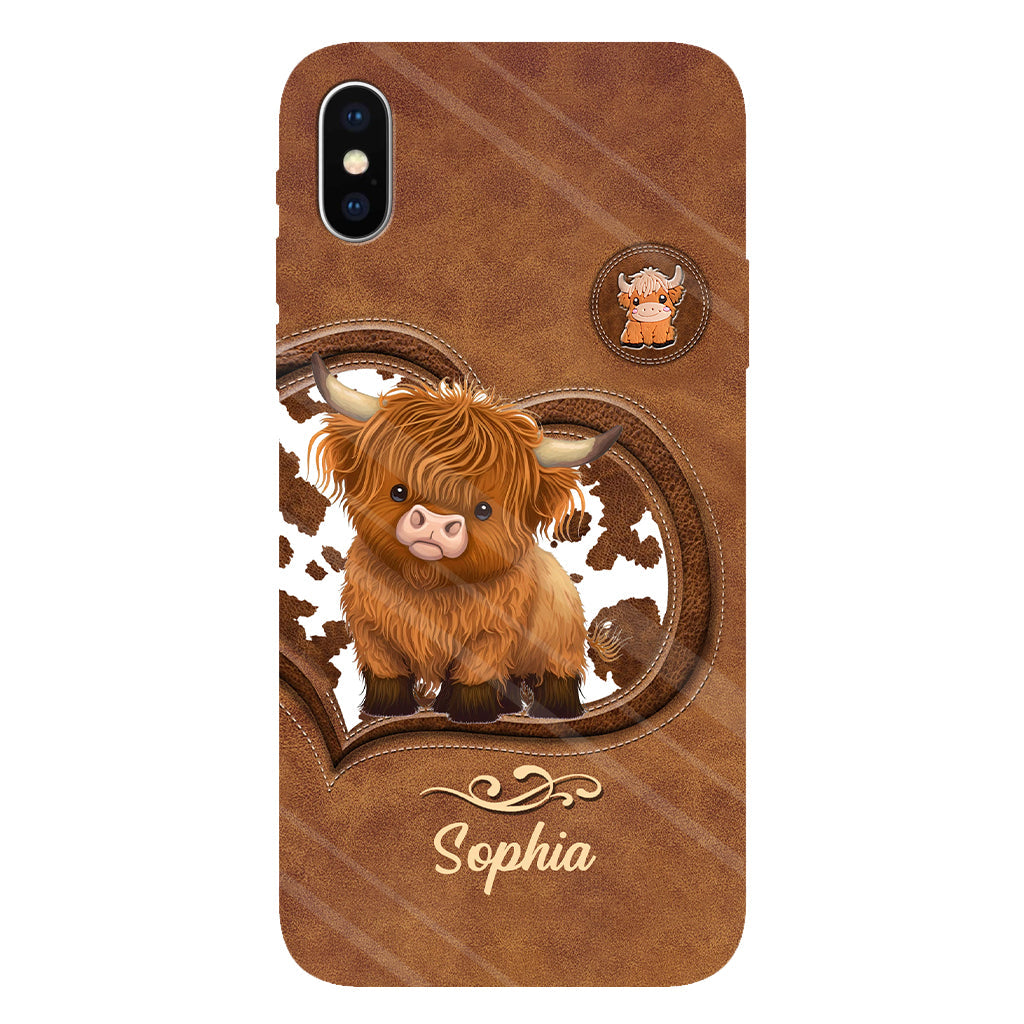 Coque de téléphone personnalisée avec imprimé vache des Highlands - Mignonne vache des Highlands
