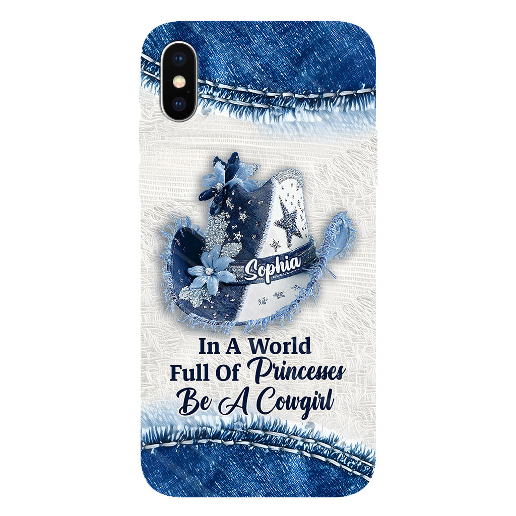 Dans un monde plein de princesses - Coque de téléphone personnalisée avec motif cowgirl