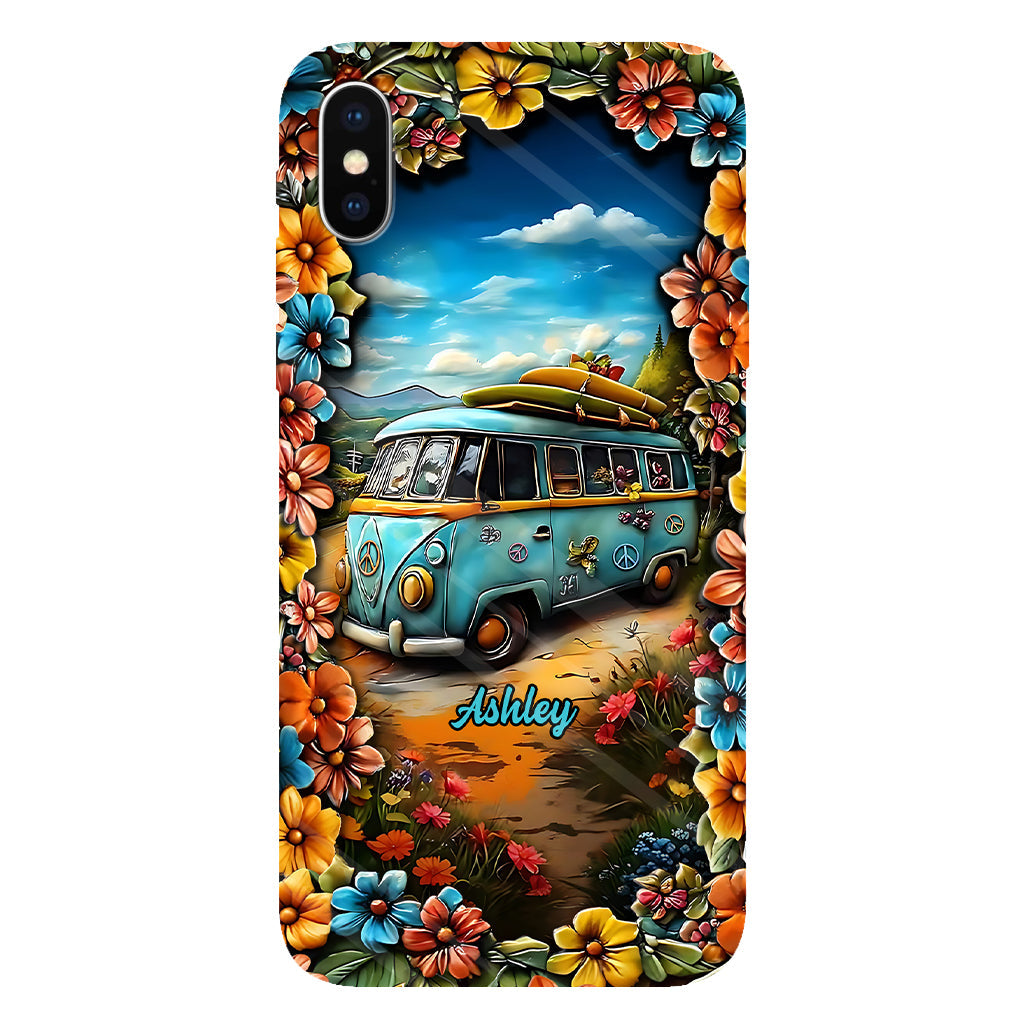 Coque de téléphone personnalisée Hippie Van - Motif hippie intégral