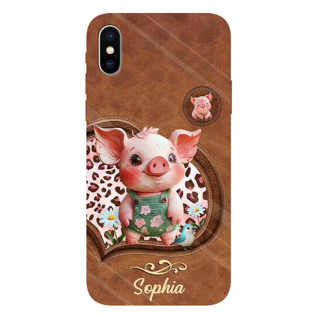 Niedliches Schwein – Personalisierte Handyhülle für Schweineliebhaber mit Volldruck