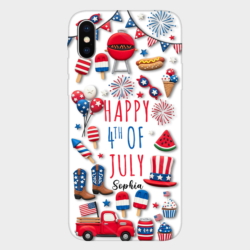 Joyeux 4 juillet ! Coque de téléphone personnalisée avec impression intégrale pour la fête nationale américaine (4 juillet).