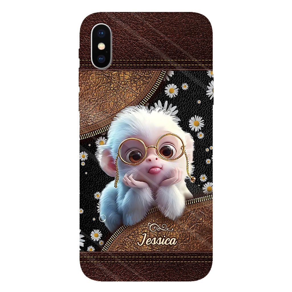 Coque de téléphone personnalisée avec imprimé intégral représentant un singe mignon