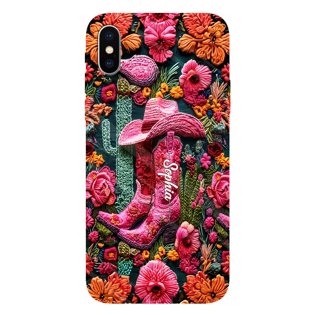 Pink Cowgirl – Personalisierte Handyhülle im Country-Girl-Stil mit Volldruck