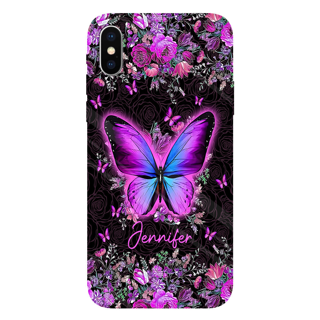 Coque de téléphone personnalisée avec motif papillons « J’adore les papillons »