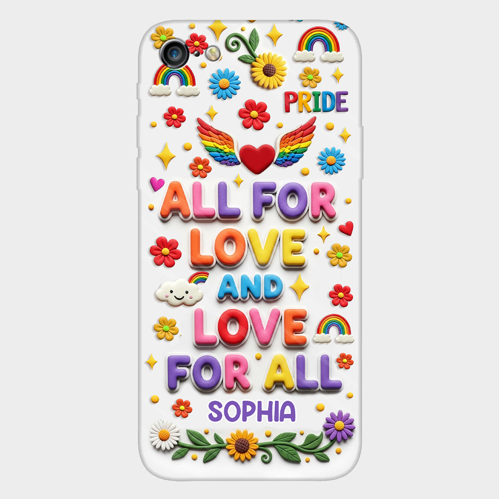 Alles für die Liebe und Liebe für alle – Personalisierte Handyhülle mit LGBT-Unterstützung und Vollbild-Print