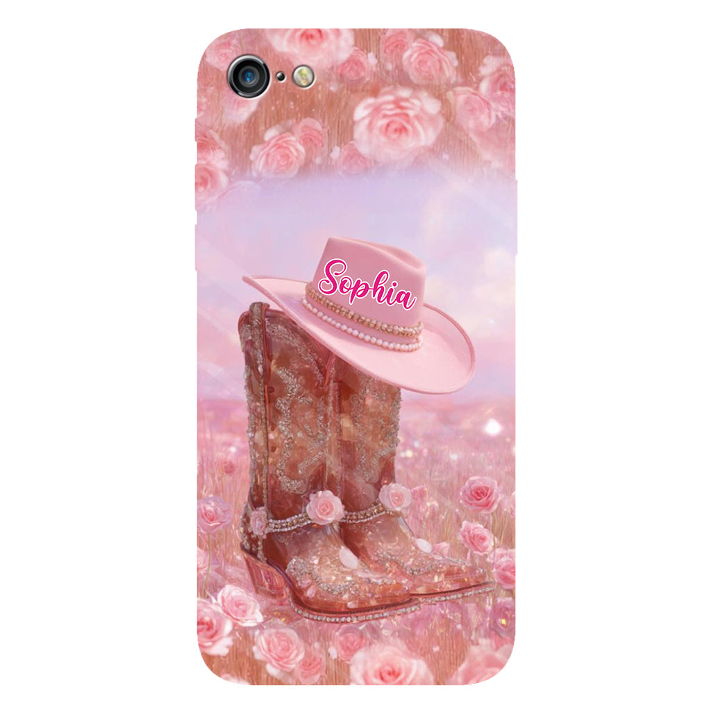 Floral Cowgirl - Personalized Cowgirl Full Print Phone Case & Phone Grip