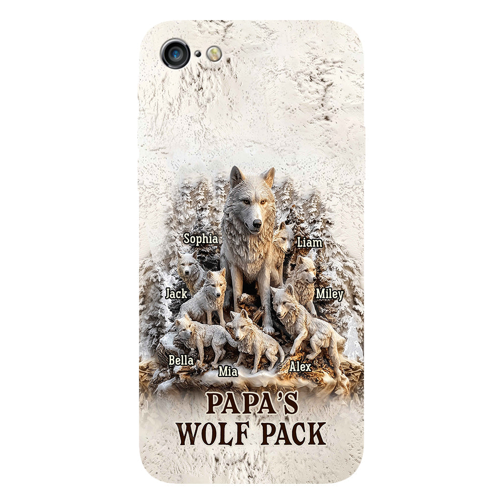 Papa's Wolf Pack - Personalized Father Full Print Phone Case