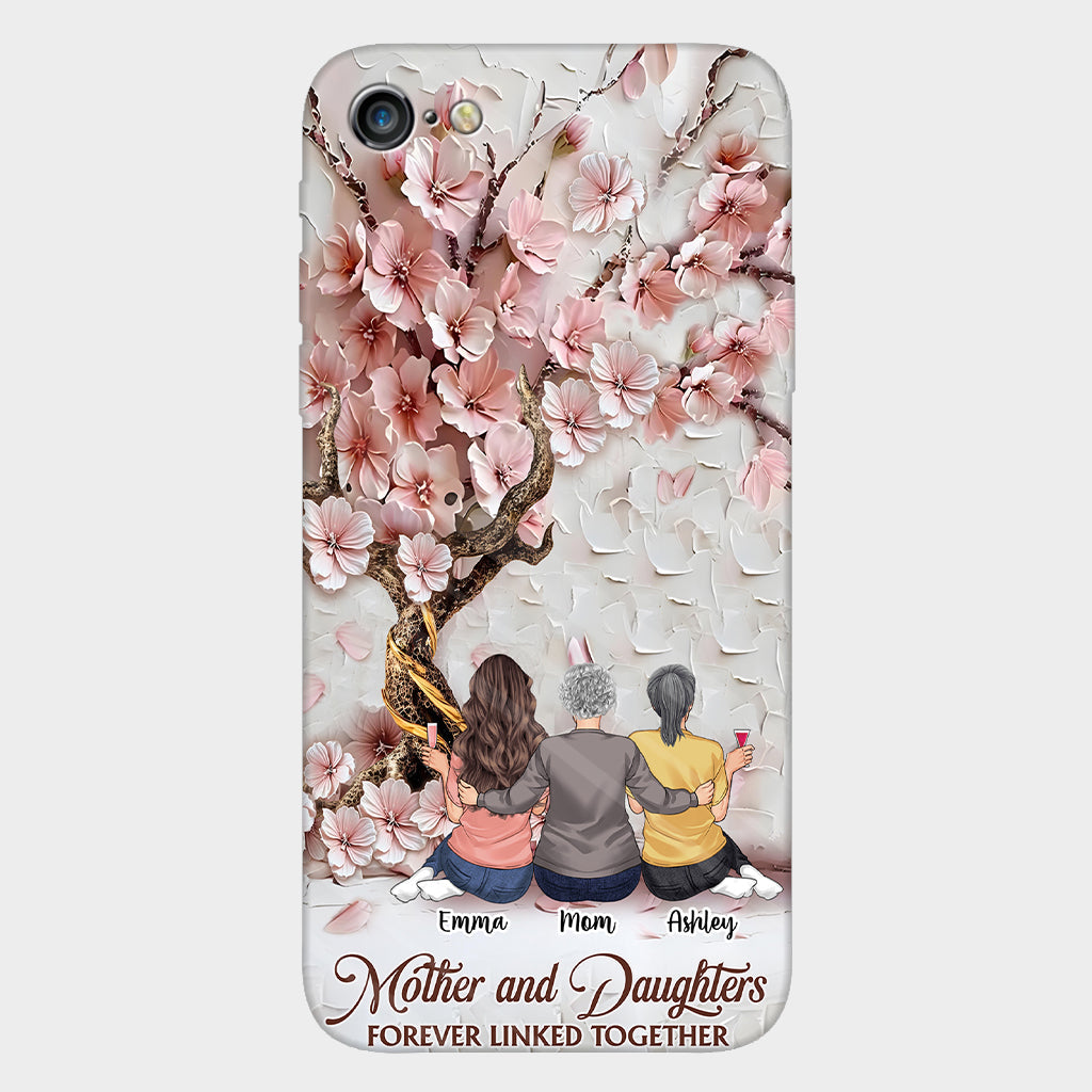 Mother And Daughters Forever Linked Together - Personalized Mother Full Print Phone Case