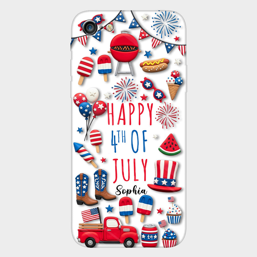 Joyeux 4 juillet ! Coque de téléphone personnalisée avec impression intégrale pour la fête nationale américaine (4 juillet).