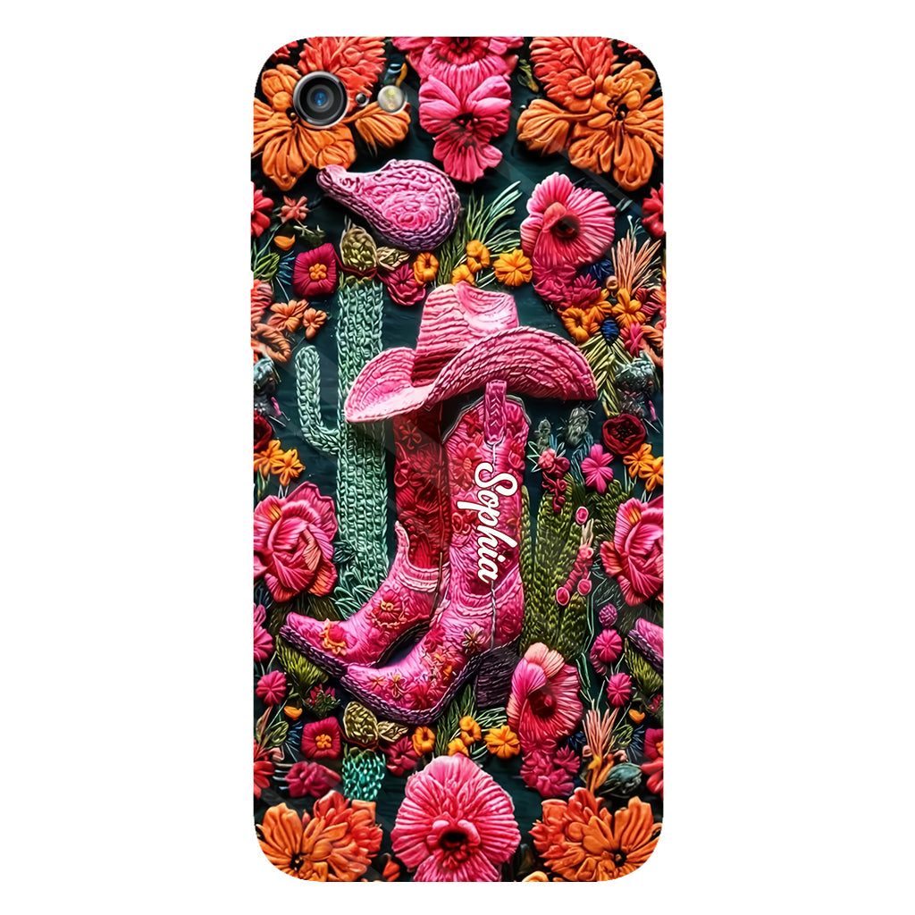 Pink Cowgirl – Personalisierte Handyhülle im Country-Girl-Stil mit Volldruck