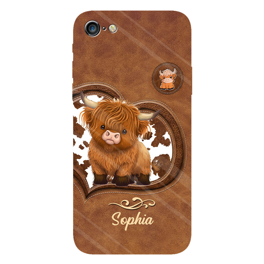 Coque de téléphone personnalisée avec imprimé vache des Highlands - Mignonne vache des Highlands