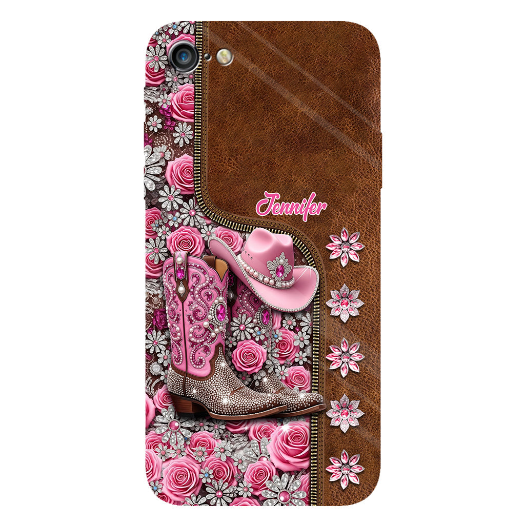 Wunderschöne Cowboystiefel - Personalisierte Handyhülle mit Cowgirl-Vollprint