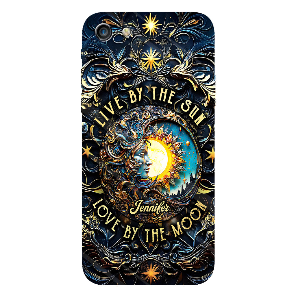 Vivre selon le soleil, aimer selon la lune - Coque de téléphone personnalisée style hippie avec imprimé intégral