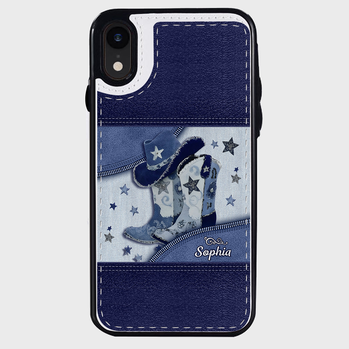 Bottes de cowgirl - Étui portefeuille pliable personnalisé pour téléphone, style cowgirl