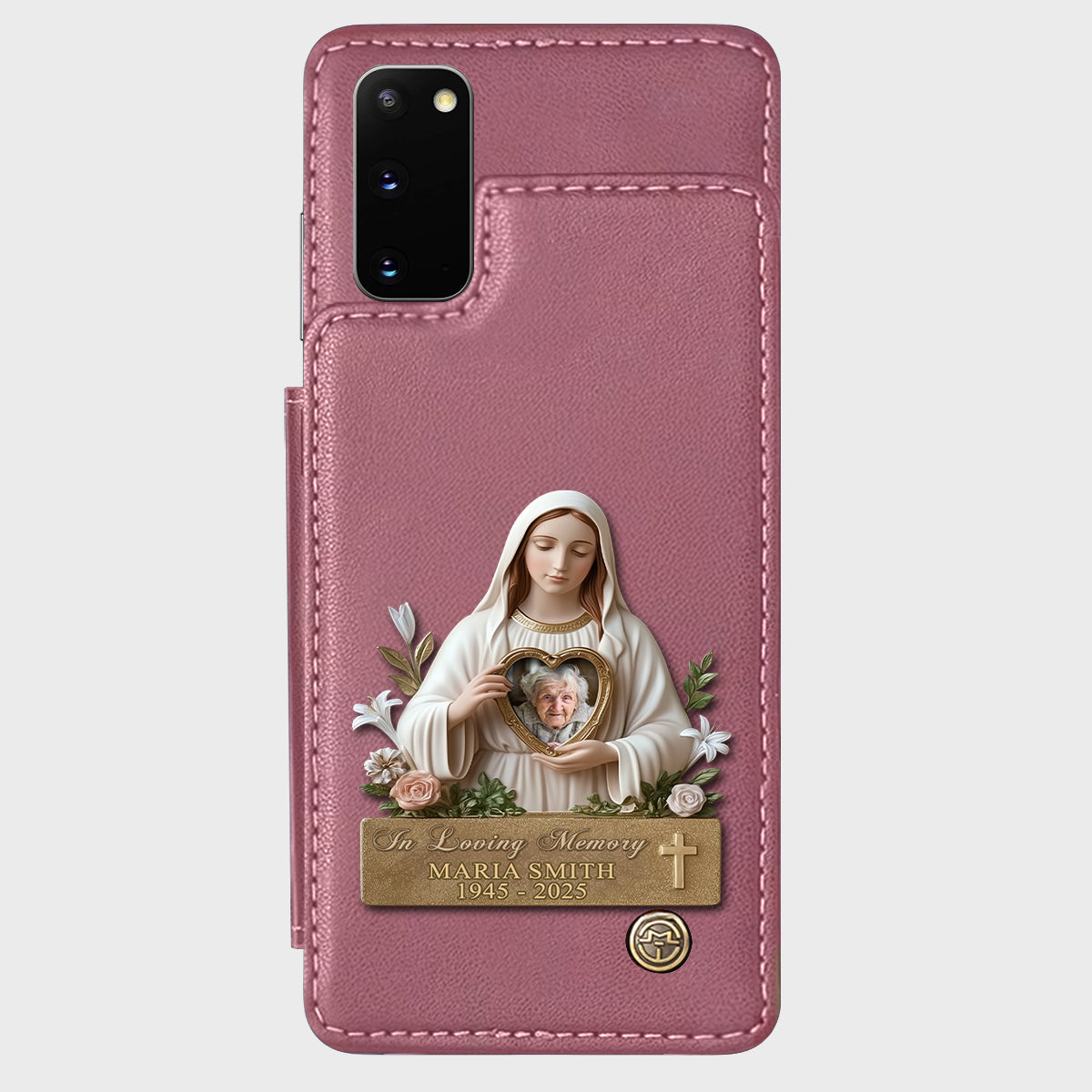 Virgin Mary Memorial - Personalized Memorial Wallet Phone Case