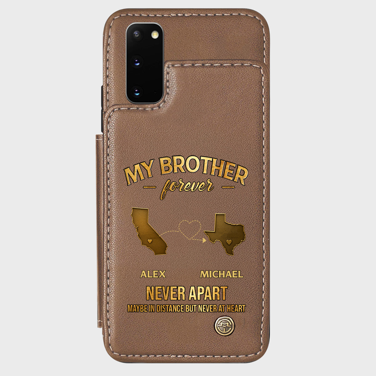 Mein Bruder/Meine Schwester/Mein Sohn... Für immer, nie getrennt. Vielleicht in der Ferne, aber nie im Herzen – Personalisierte Handyhülle mit Geschwistermotiv