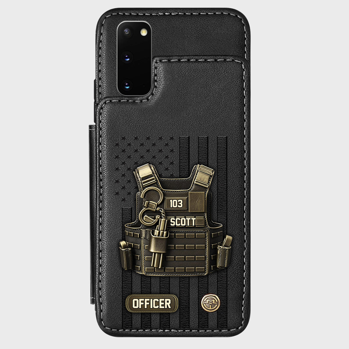 Fier d'être policier - Étui portefeuille personnalisé pour téléphone portable - Policier