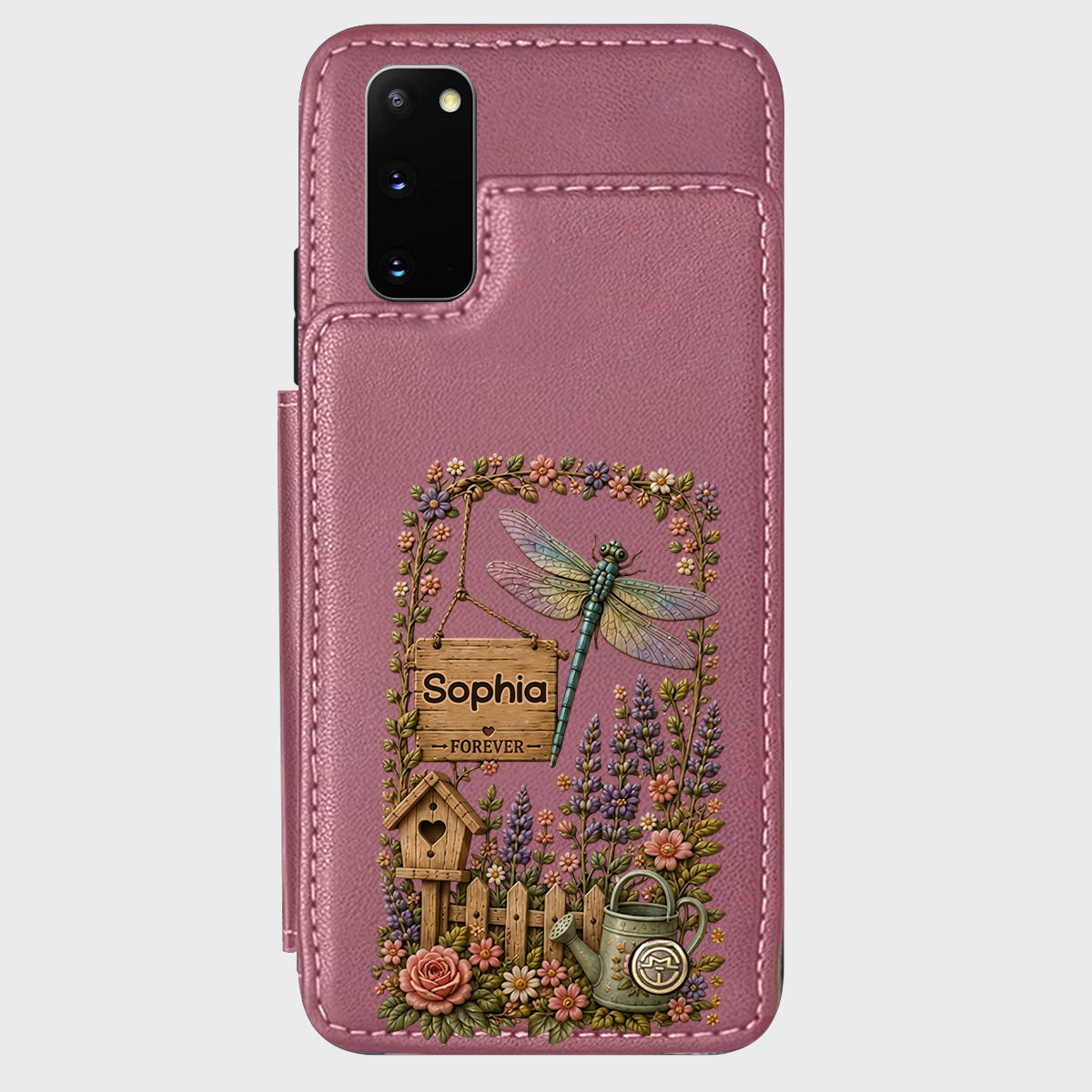 Humingbird, Dragonfly - Personalized Gardening Wallet Phone Case